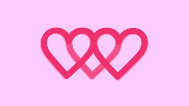 Heart Logo Animation Video Moving Motion Blur Video Valentine Day — ストック動画
