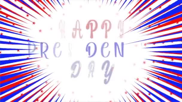 February Happy President Day Animation Text Video — Stockvideo