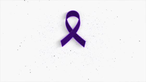 February World Cancer Day Animation Video Logo Ribbon Particle Glow — 图库视频影像