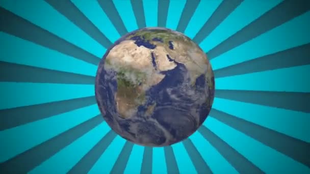 February Animation Video World Radio Day Sunburst Background Motion Blur — Stock video