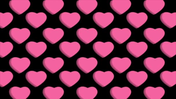 Animation Video Heart Icon Moving Black Background — Video Stock