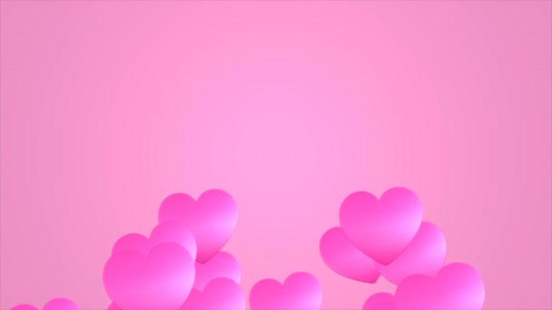 Animation Video Heart Logo Moving Pink Background Video Valentine Day — Stockvideo