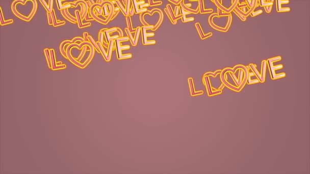Animation Video Text Love Glow Heart Logo Moving Video Valentine — 图库视频影像