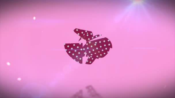 Happy Valentine Day Animation Video Logo Heart Polkadot Pattern — 图库视频影像