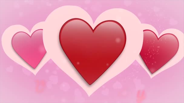 Valentine Day Animation Video Background Heart Logo — 图库视频影像