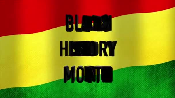 Black History Month Animation Flag Text Video — ストック動画
