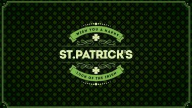 Animation video about happy saint patrick's day with logo and text 