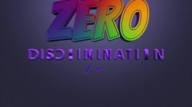 Animation video about zero discrimination day , with 3d text and animation butterfly