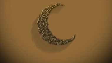 Animation video about ramadan kareem with callighraphy text ,motion blur effect , small dust beams , and glow light effect