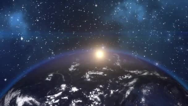 モーションブラー効果と光の効果を持つ地球時間についてのアニメーションビデオ — ストック動画