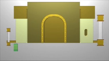 Ramazan Kareem ile ilgili animasyon videosu 3d metin Arapça kaligrafi ve cami arkaplanı, 3d metin kullanımı parçacık etkisi ve ışık efekti