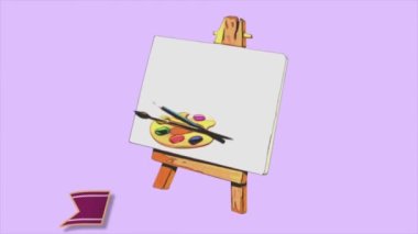 Hareket bulanıklığı olan dünya sanat günü hakkında animasyon videosu