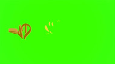 Yeşil ekran arkaplanındaki animasyon video metin bayramı Mübarek