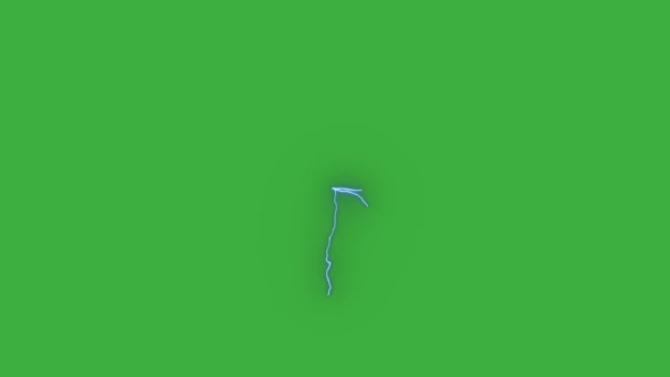 Animation Video Loop Real Electric Lightning Effect Green Screen Background — Stock Video