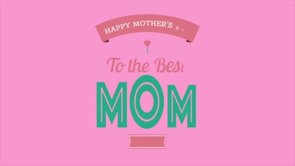 Animacja Wideo Szczęśliwy Dzień Matki Różowym Tle — Wideo stockowe