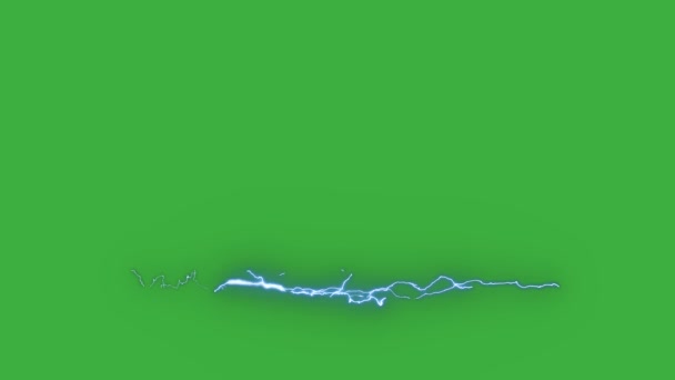 Animationsvideoschleife Realer Elektrischer Blitz Effekt Auf Grünem Hintergrund — Stockvideo