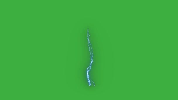 Анімація Відео Петлі Реальний Електричний Ефект Блискавки Фоні Зеленого Екрану — стокове відео