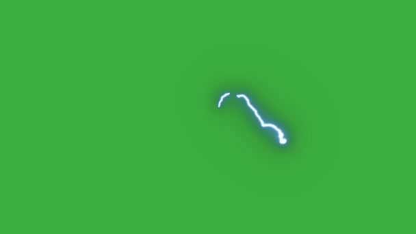 Animation Video Loop Verklig Elektrisk Blixt Effekt Grön Skärm Bakgrund — Stockvideo