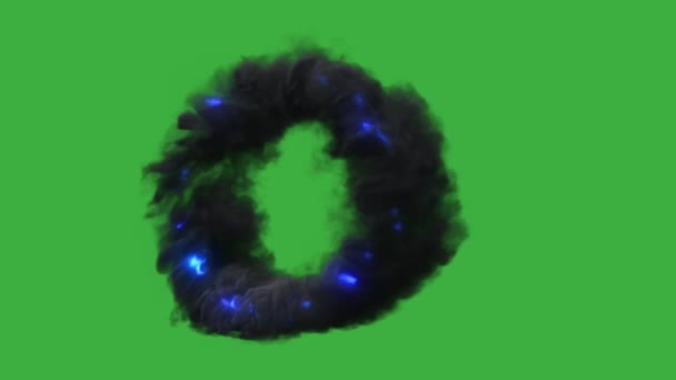 神奇的云门 烟熏在绿色的屏幕上 打开涡流烟门 通向世界的另一个层面 入口内的发射蓝色能量 — 图库视频影像