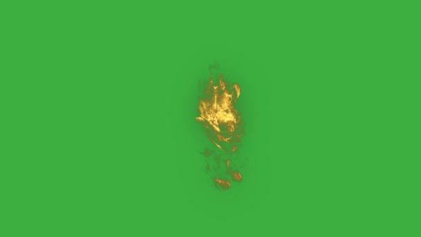 Animacja Wideo Prawdziwy Element Ognia Zielonym Tle Ekranu — Wideo stockowe