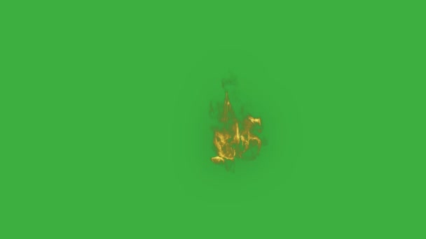 Animacja Wideo Prawdziwy Element Ognia Zielonym Tle Ekranu — Wideo stockowe