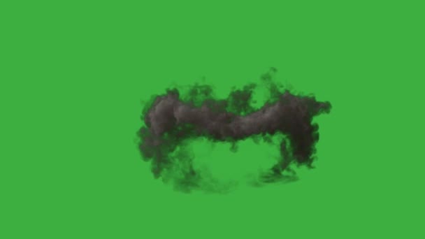 アニメーションビデオ緑の画面の背景に本物の火災爆発要素 — ストック動画