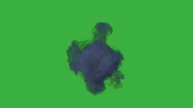 Animasyon video ögesi efekti yeşil ekran arka planında duman sihirli bulut
