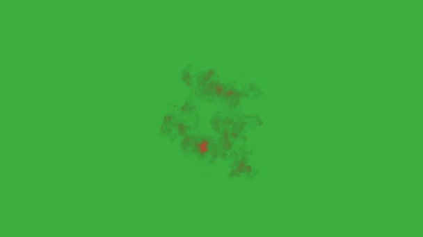动画循环视频元素对红色绿色屏幕背景的烟雾魔法爆炸的影响 — 图库视频影像