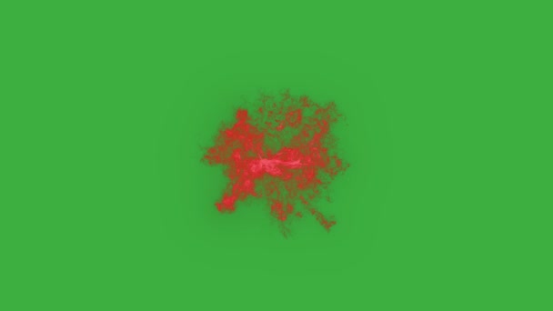 Animation boucle élément vidéo effet fumée souffle magique sur fond d'écran vert couleur rouge