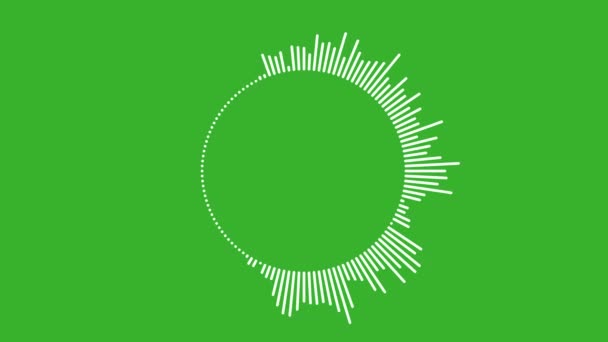 Анімаційне Відео Абстрактний Звуковий Візуалізатор Полярний Ефект Фоні Зеленого Екрану — стокове відео