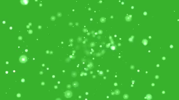 Κινούμενα Σωματίδια Βίντεο Κινούμενο Πράσινο Φόντο Οθόνη Αφαιρέστε Πράσινο Οθόνη — Αρχείο Βίντεο