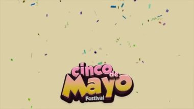 Hareket bulanıklığı efektli Cinco de mayonez festivali hakkında animasyon videosu