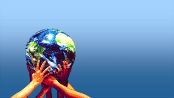 국제적 배경에 평화롭게 모습을 애니메이션 — 비디오