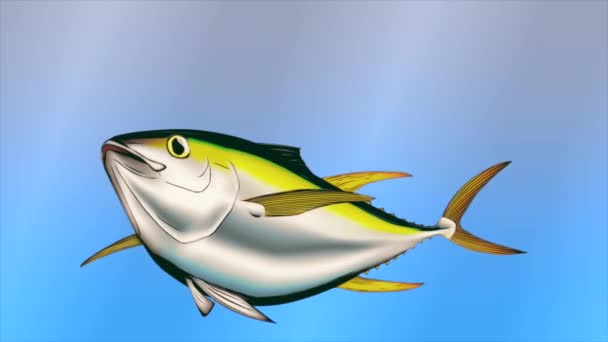 Animacja Wideo Światowym Dniu Tuńczyka Gradientowym Tle — Wideo stockowe