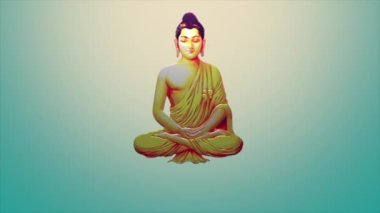 Hareket bulanıklığı efektli, gradyan arkaplandaki vesak günü hakkında animasyon videosu