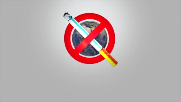 Animationsvideo Über Welt Kein Tobaco Tag Mit Bewegungsunschärfeeffekt — Stockvideo