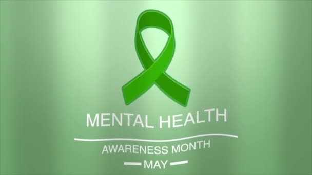 Bewusstsein Für Psychische Gesundheit Monat Flagge Animation Vide — Stockvideo