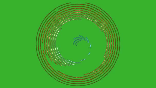 Animation Video Circle Moving Rotate Green Screen Background Remove Green — Stock Video