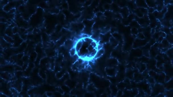 Buclă Video Animație Cerc Electric Albastru Culoare Efect Zoom Out — Videoclip de stoc