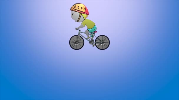 梯度蓝色背景下关于世界自行车日的动画视频 — 图库视频影像