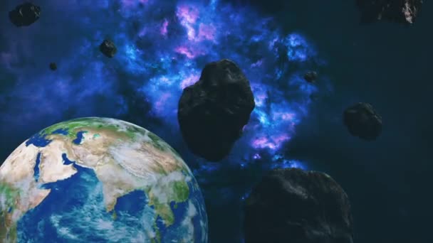 Animatie Video Internationale Asteroïde Dag Met Bewegingsvervaging Effect Ruis Textuur — Stockvideo