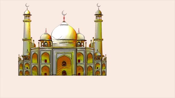 Vídeo Animación Sobre Eid Adha Mukarram Texto Árabe Que Significa — Vídeo de stock