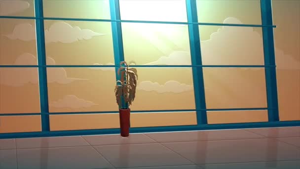 Animación Video Fondo Aeropuerto Sala Espera Sala Salida Con Sillas — Vídeos de Stock