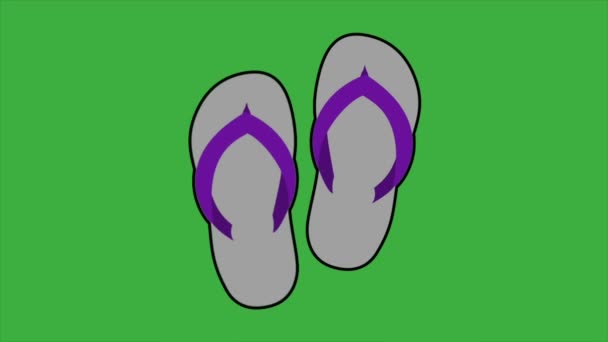 Animace Video Flip Flops Zeleném Pozadí Obrazovky — Stock video