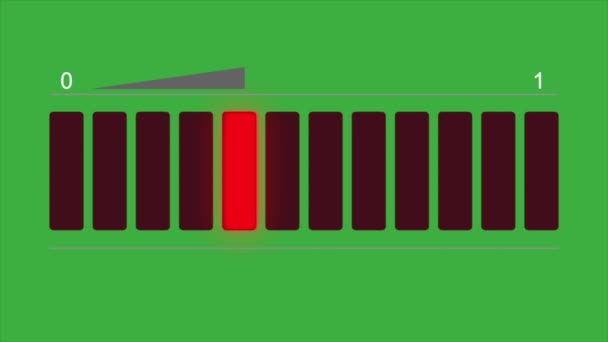 緑の画面の背景にアニメーションビデオレベルインジケータ — ストック動画