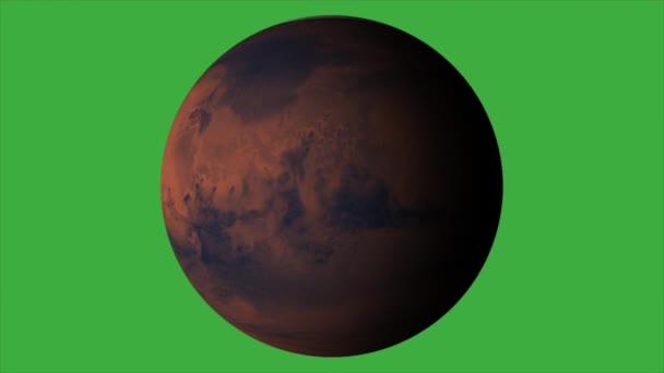 Animação Vídeo Mars Planeta Fundo Tela Verde — Vídeo de Stock