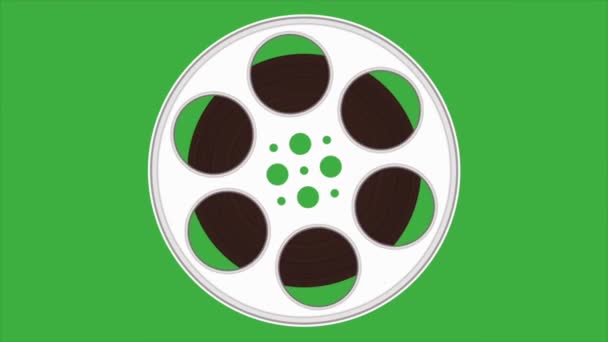 Animatie Video Film Haspel Groen Scherm Achtergrond — Stockvideo