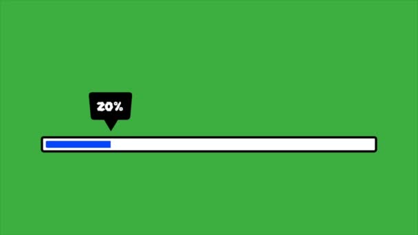 Панель Прогресу Відео Анімації Завантаження Фоні Зеленого Екрану Вилучення Зеленого — стокове відео