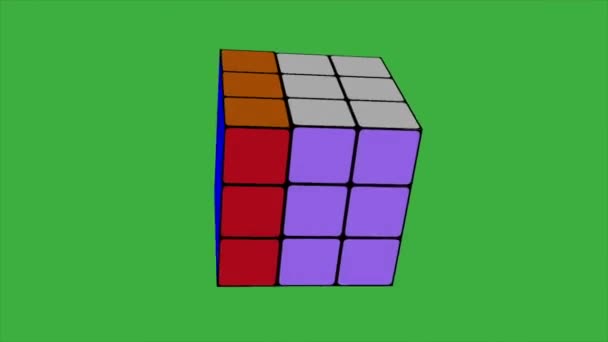 Δυτική Ιάβα Ινδονησία Juni 2023 Κύβος Βίντεο Animation Rubik Πράσινο — Αρχείο Βίντεο