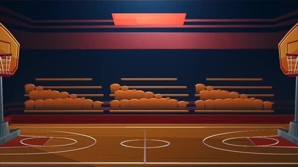 Animerad Video Bakgrund För Basketplan — Stockvideo